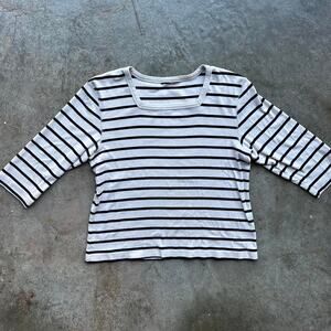 Vintage Y2K Long Sleeve Shirt White and black striped
